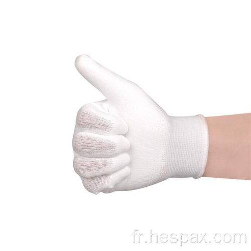 HESPAX Factory Custom White Pu Labour de travail Gants de travail